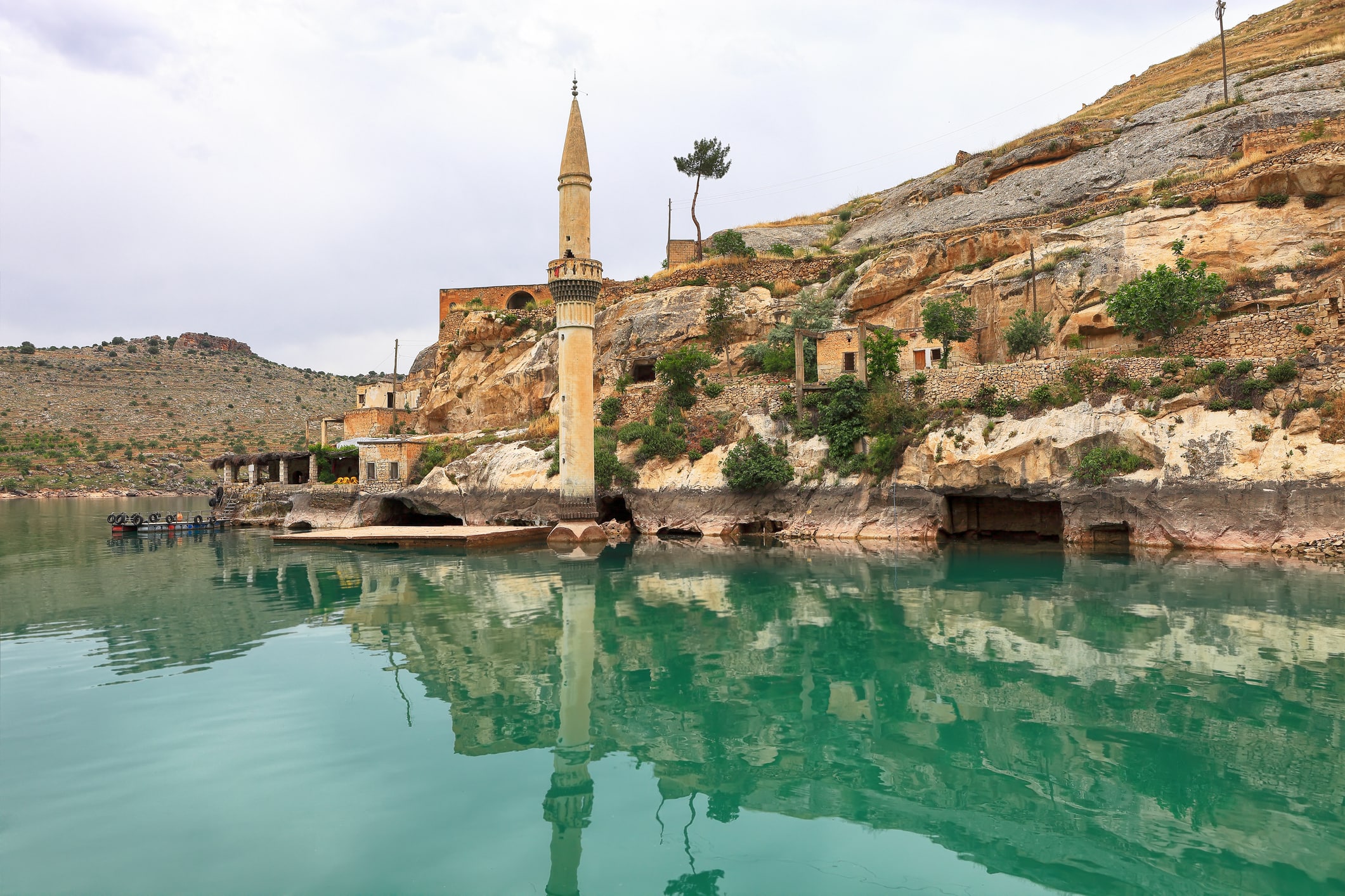 Sunken village Halfeti in Urfa Turkey