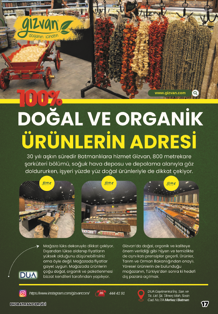 Doğal ve organik ürünlerin adresi: Gizvan