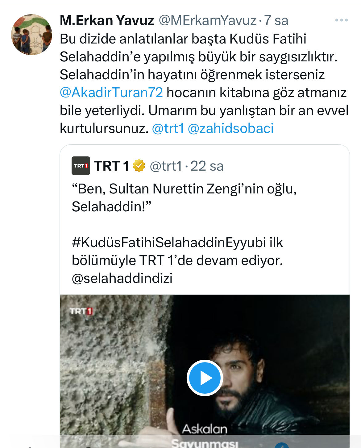 TRT’in Selahaddin Eyyubi dizisi Kürtleri kızdırdı